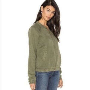 Sanctuary Green Linen Bomber